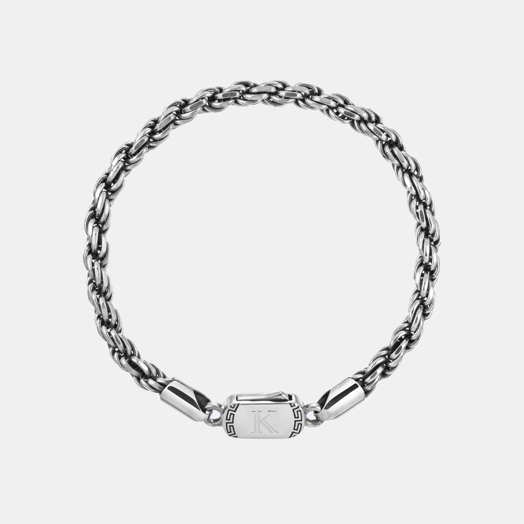 Bracelet Clovis en argent tressé