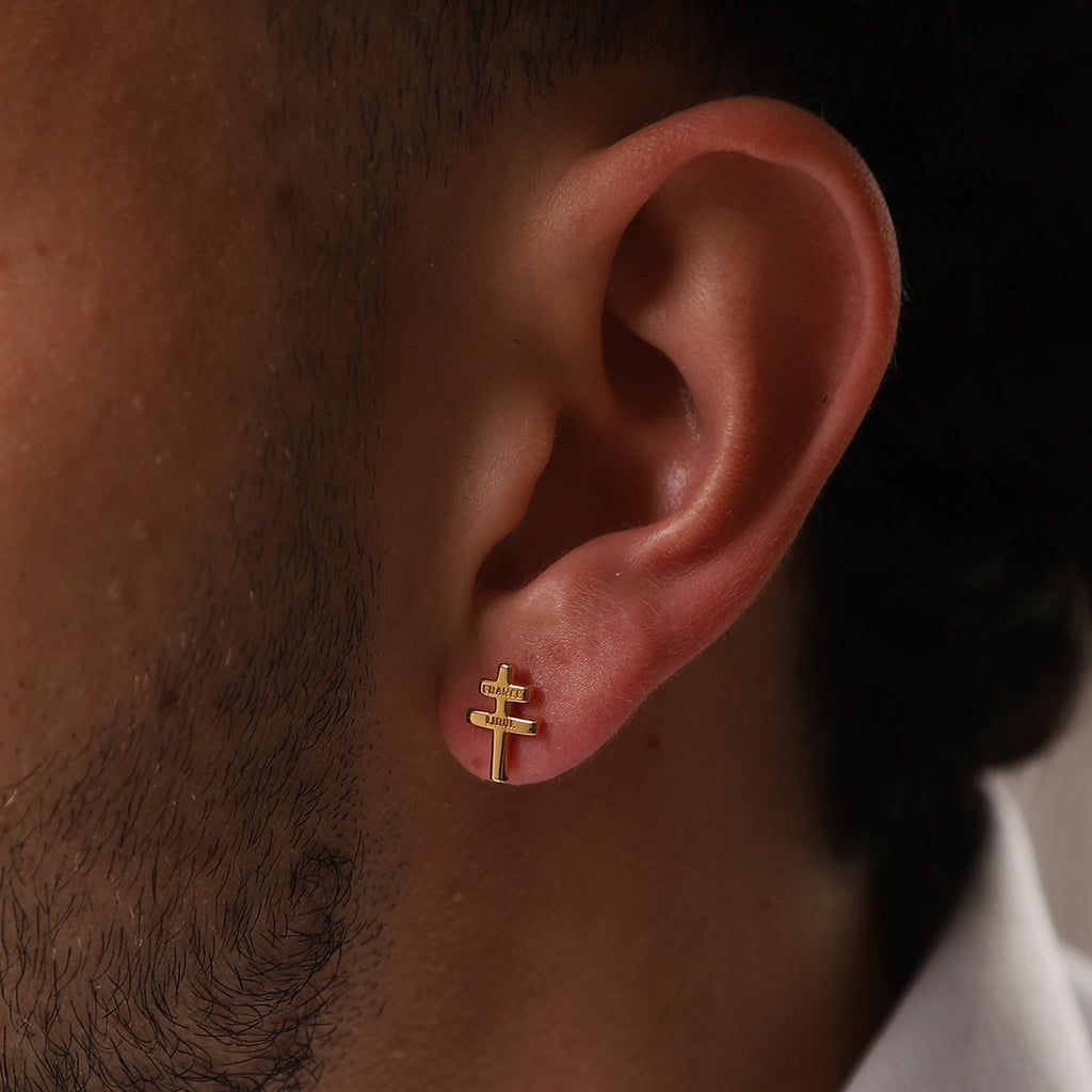 Puces d'oreilles croix de Lorraine