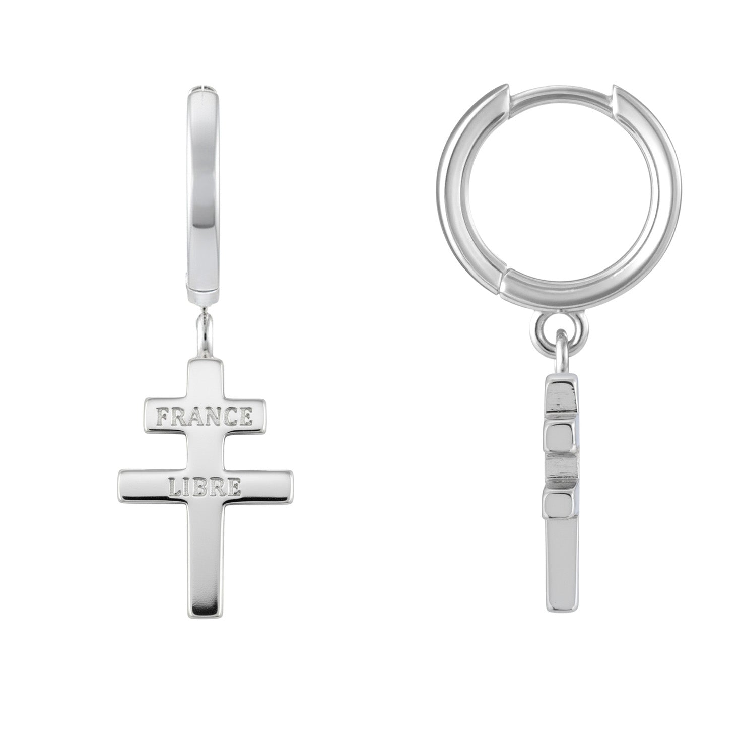 Boucles d'oreilles croix de Lorraine