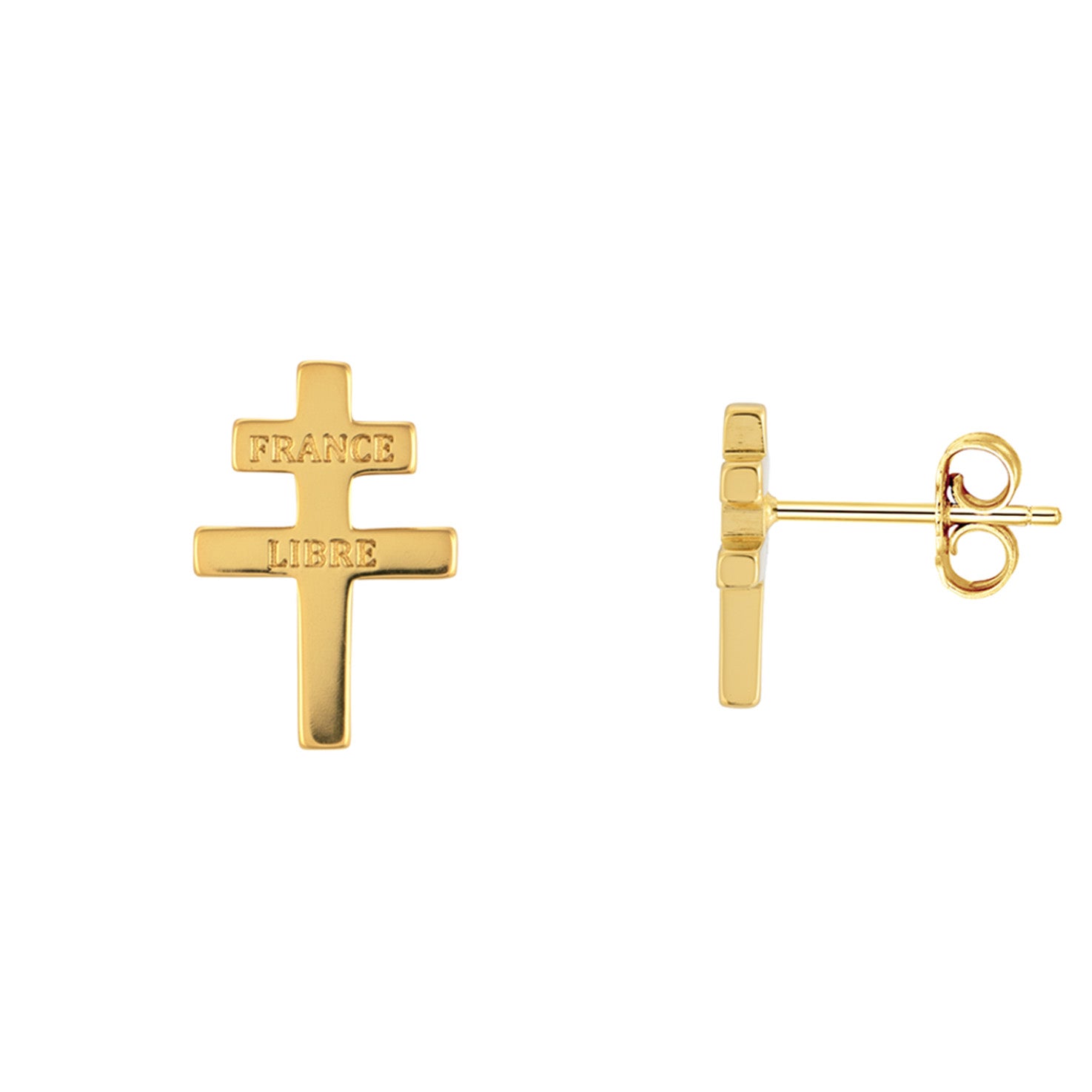 Puces d'oreilles croix de Lorraine