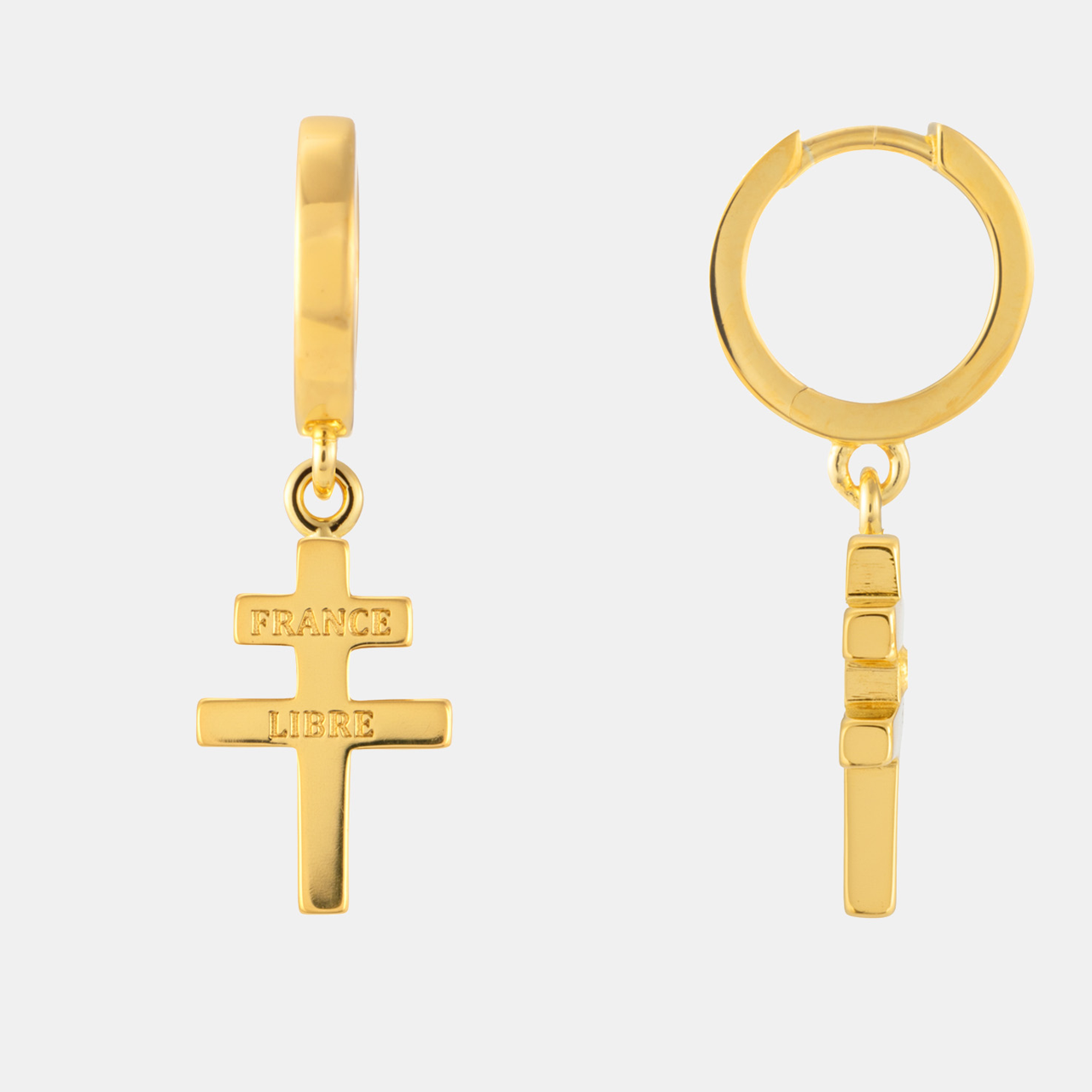 Boucles d'oreilles croix de Lorraine