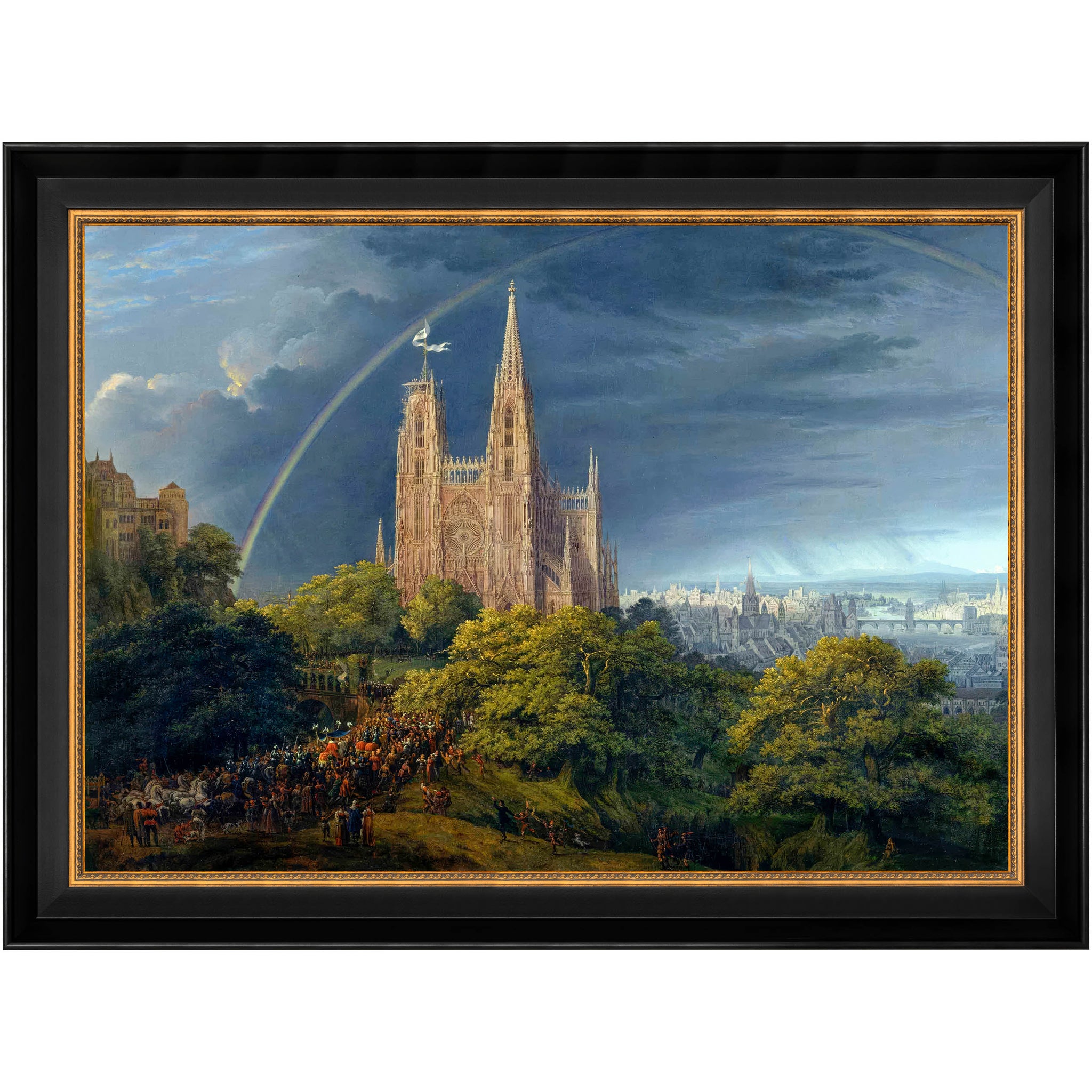 Ville médiévale au bord d’une rivière