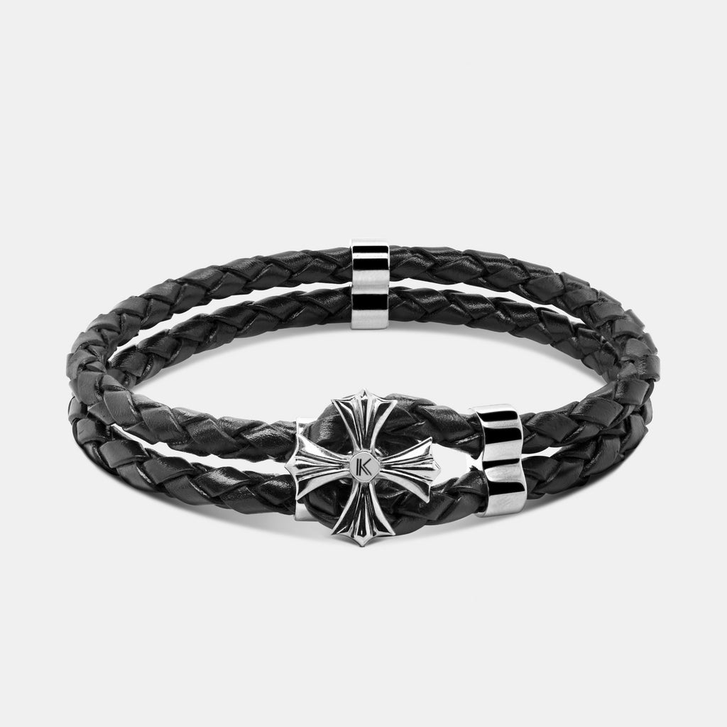 Bracelet Aeternam en cuir tressé